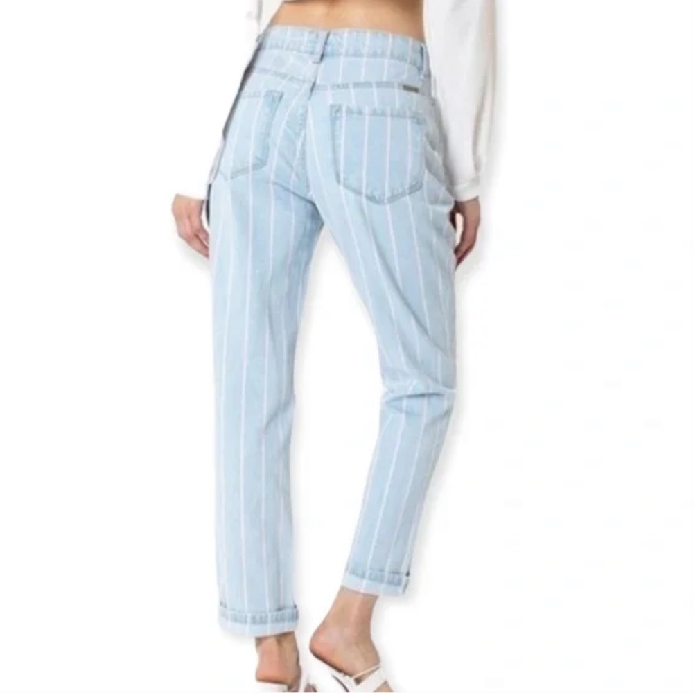 KanCan | Relaxed Fit Pink Railroad Stripe Jeans Size 9 /‎ 28